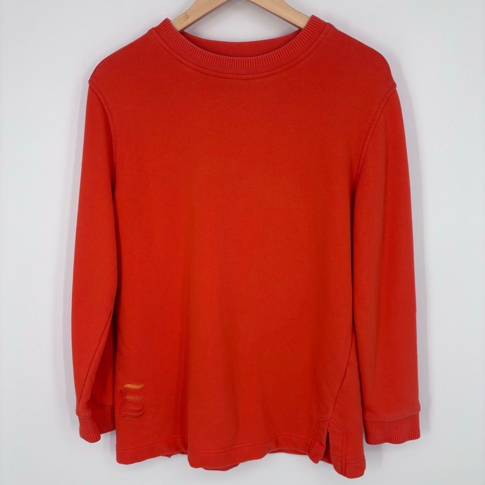Escada Sport Embroidered Logo Sweatshirt Womens M Bright Orange Luxury Lounge